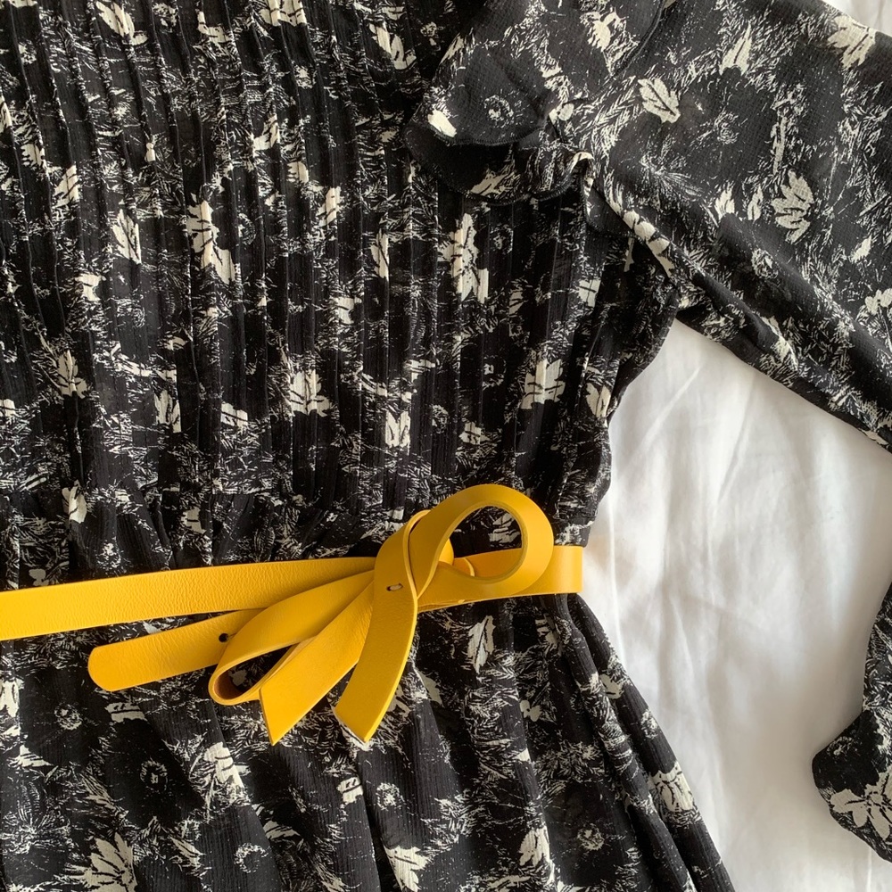 Anthro yellow bow belt